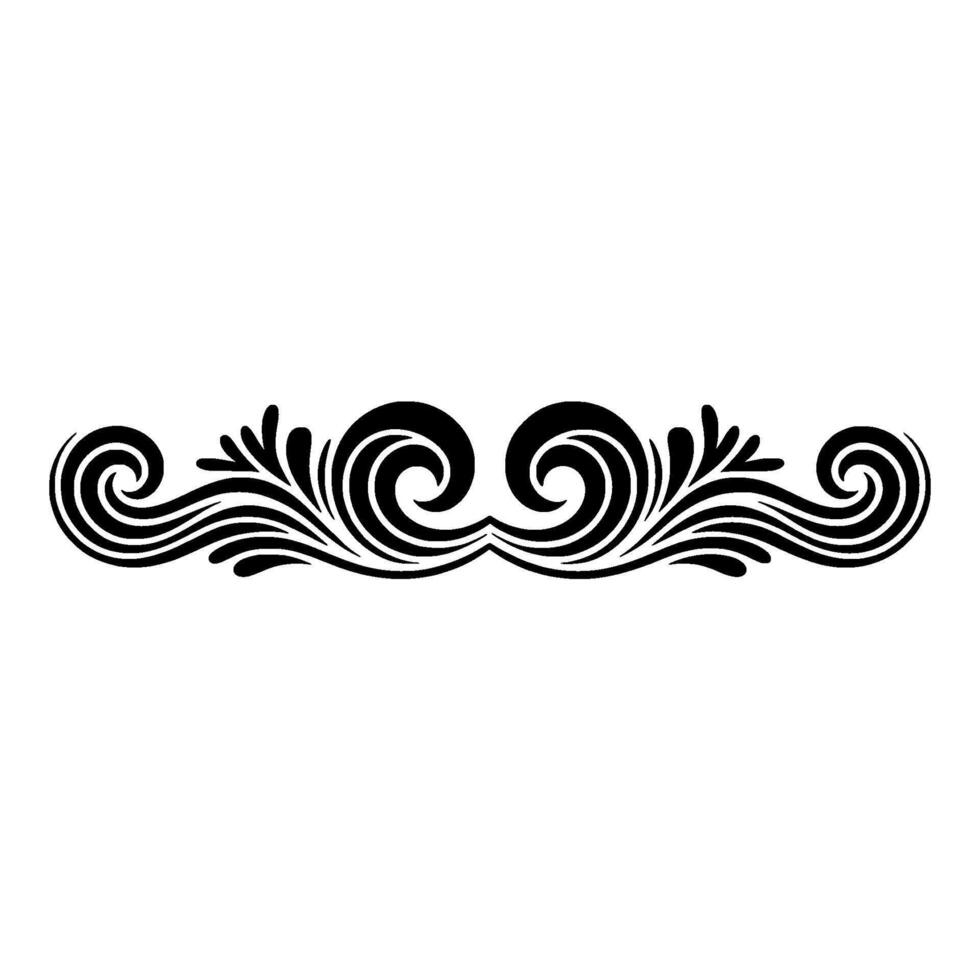 Elegant Swirl Border Element in Black on White. vector