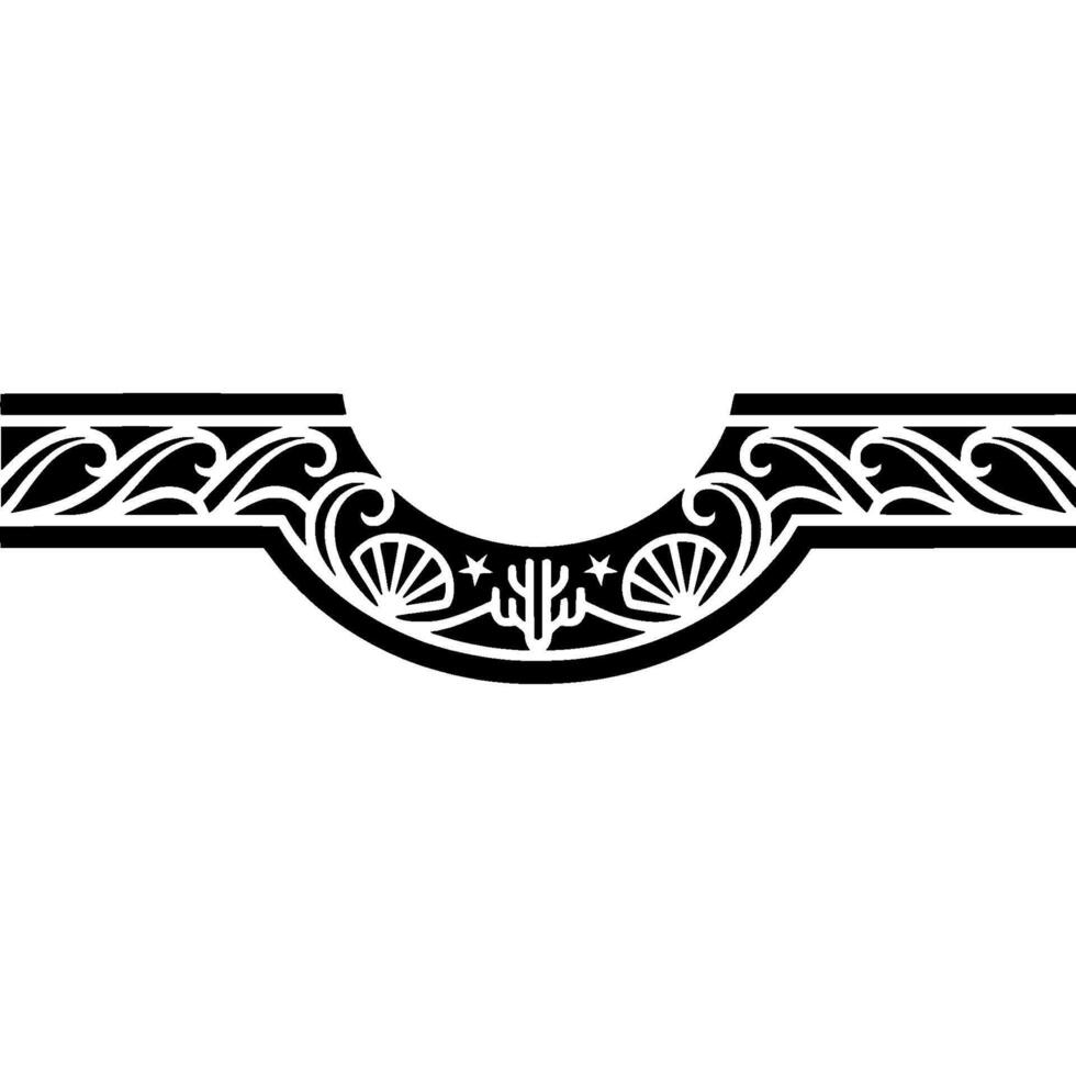 Southwest Desert Ornament Black White. vector