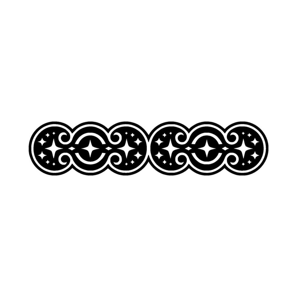 Elegant Black Ornament Pattern - , Decorative Border, Line Art. vector
