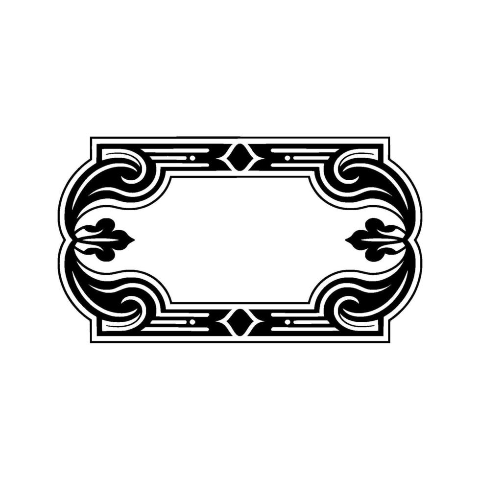 Elegant Black and White Decorative Frame. vector