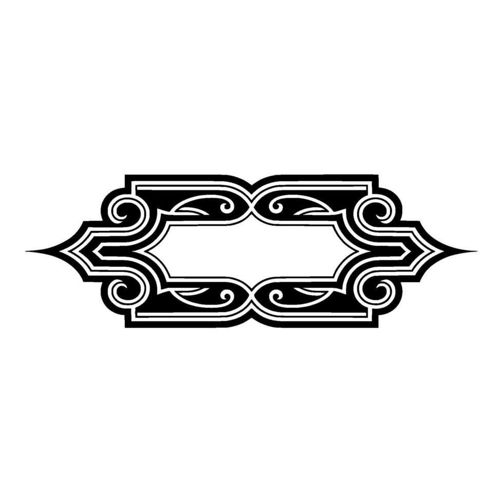 Ornate Black and White Frame Elegant, Decorative Element. vector