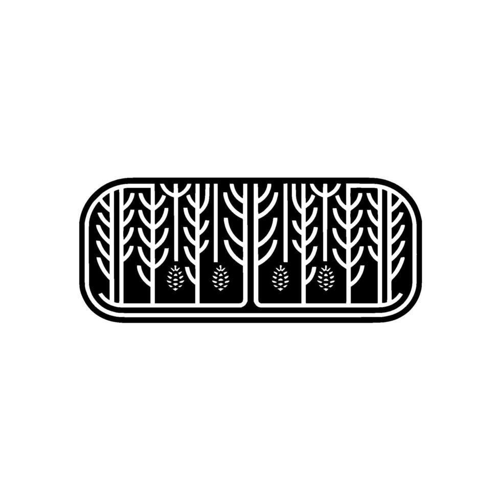 Minimalist Forest Black White Geometric. vector