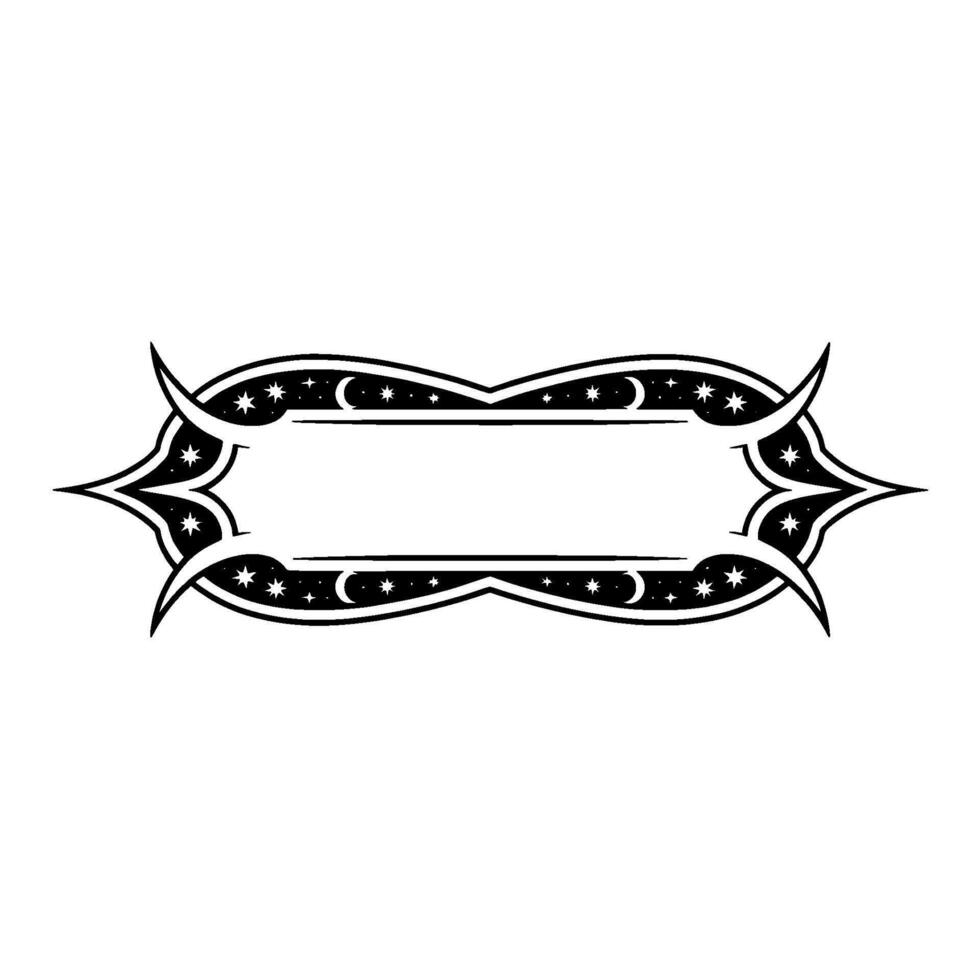Celestial Ornamental Frame - Decorative Border with Moons Stars vector