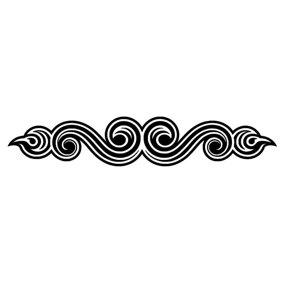 Black White Swirl Pattern Ornament, Decorative Border vector