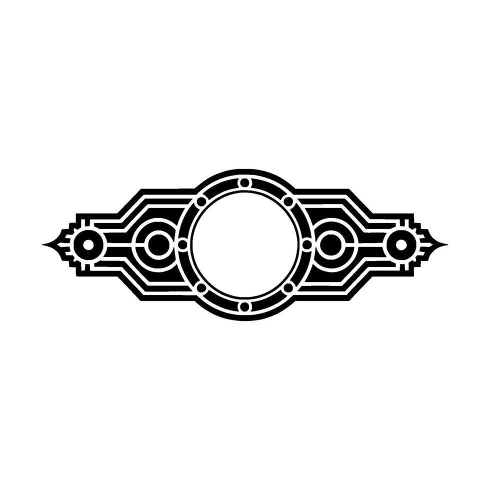 Art Deco Ornament Black White Geometric Border Element vector