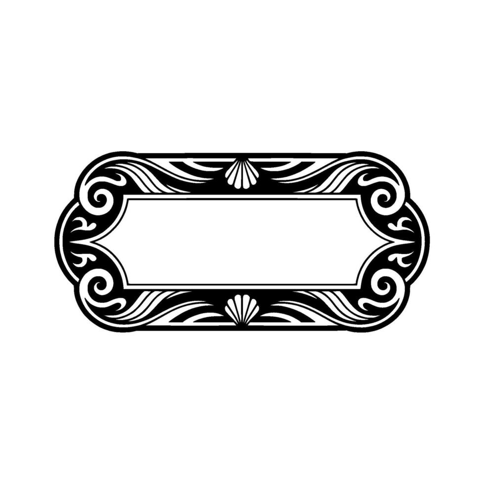 Elegant Black and White Decorative Frame Vintage Element vector