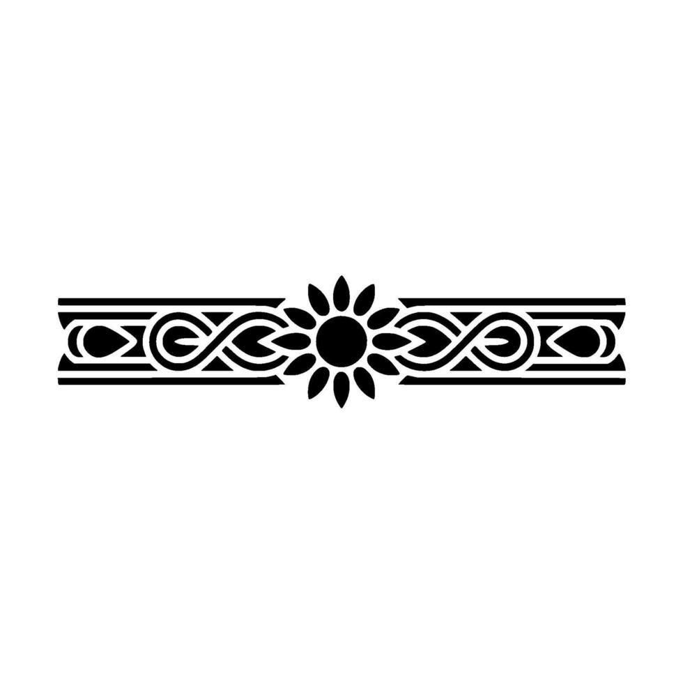 Black Ornate Border Floral Geometric Elements vector