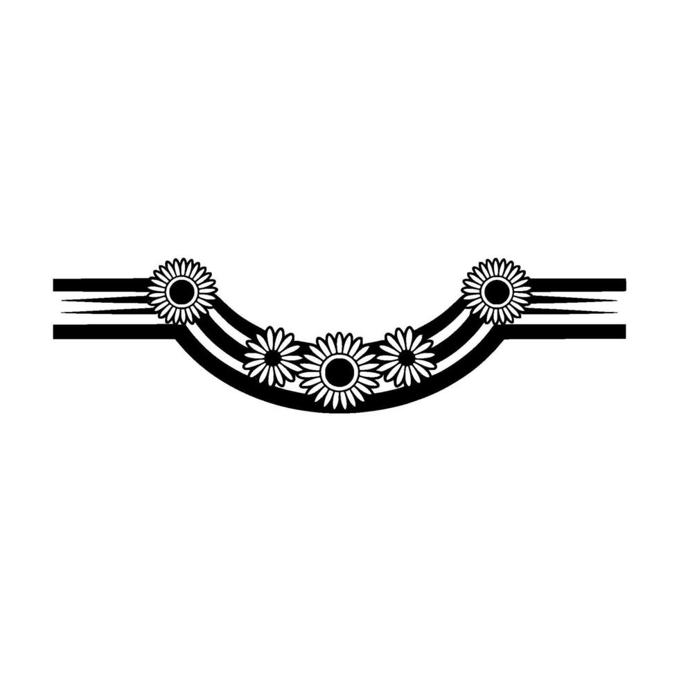 Floral Black and White Decorative Element vector