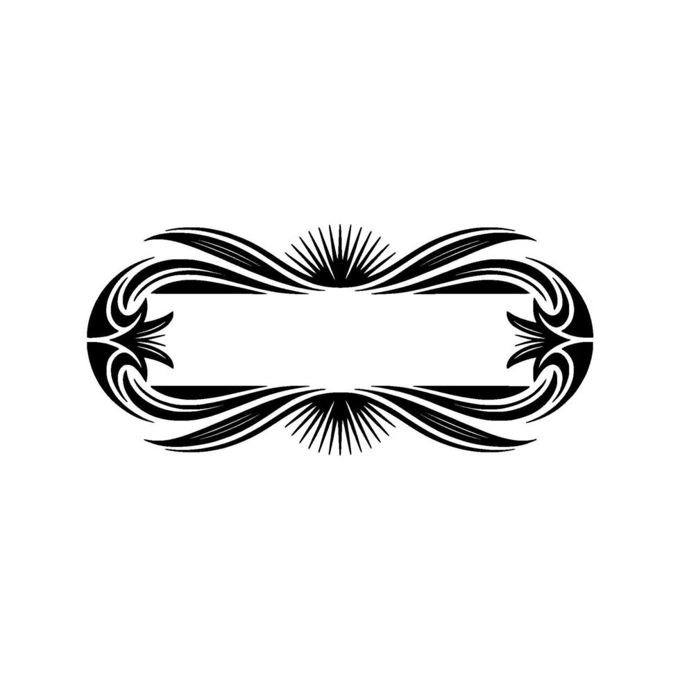 Elegant Black Frame Vintage Flourishes on Light Background vector