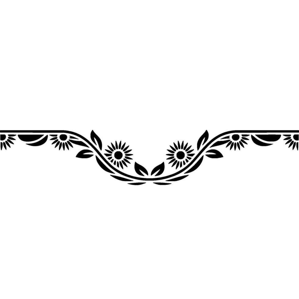 Elegant Floral- Border Black and White vector