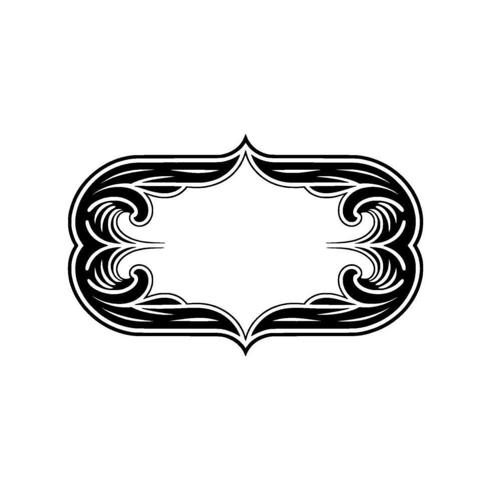 Elegant Ornate Frame, Black and White , Vintage vector