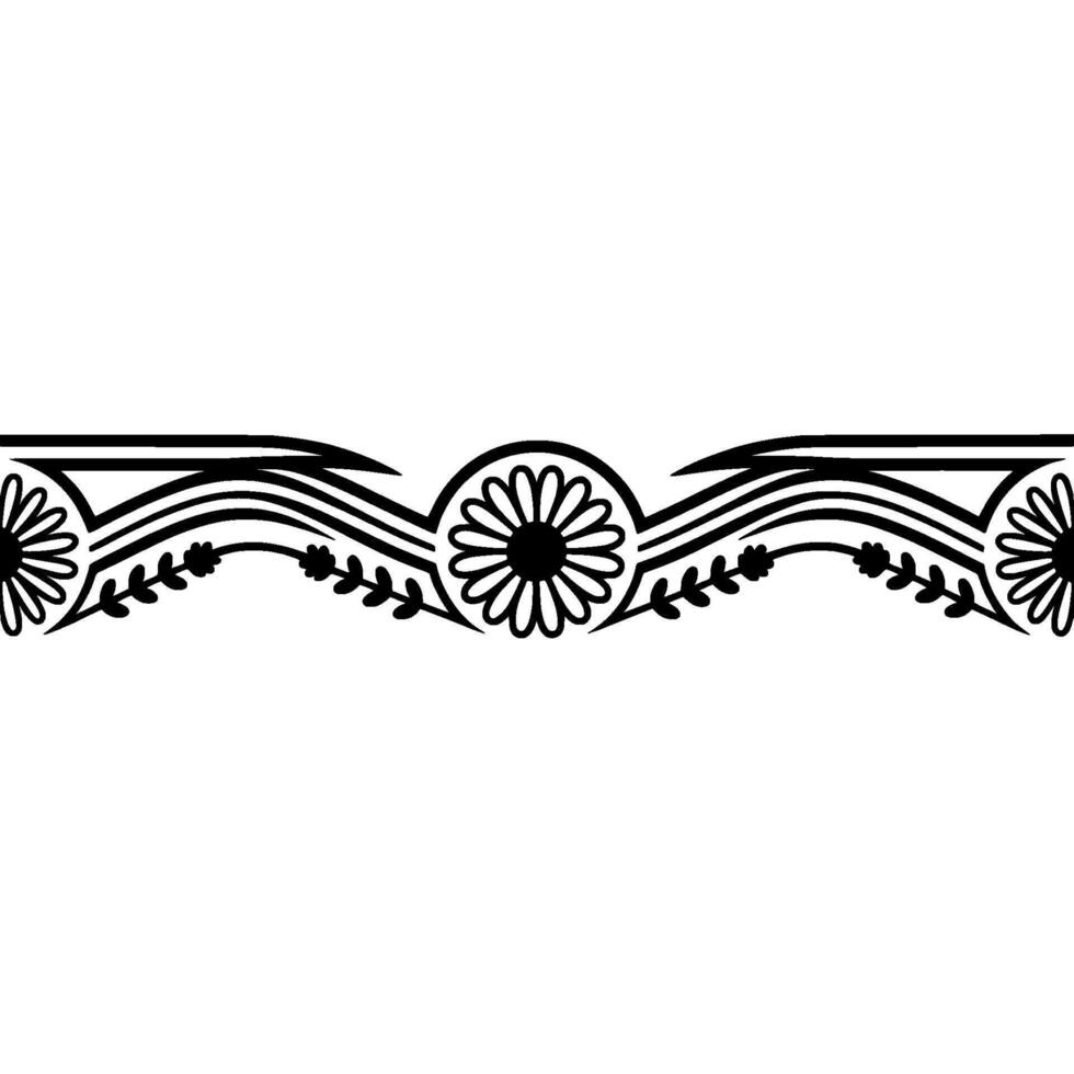 Elegant ,Floral, Border Element - Black White vector