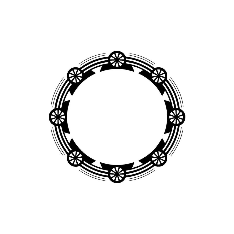 Geometric Black and White Circular Emblem vector