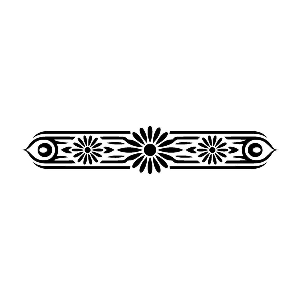 Floral Border , Minimalist Black on White vector