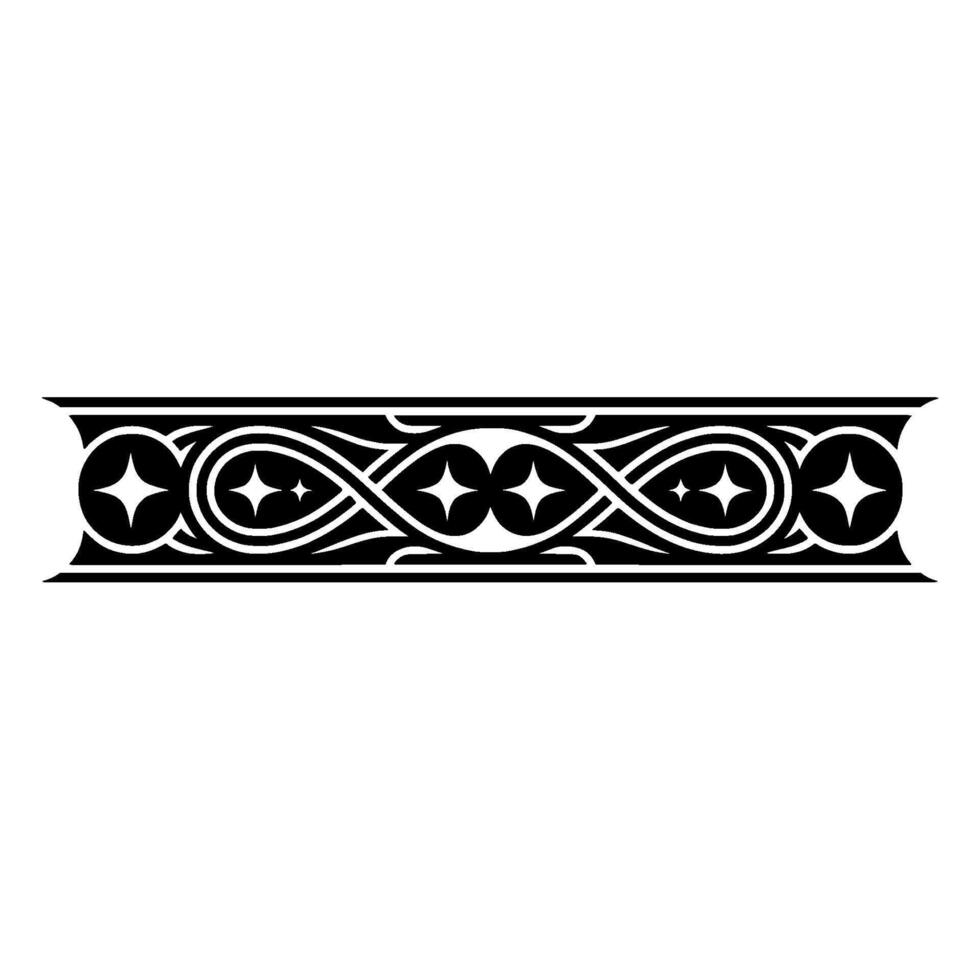 Intricate Black and White Ornament Border, on White vector