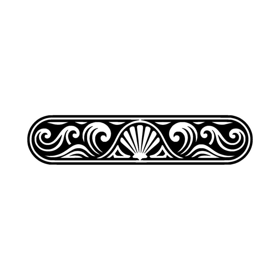 Ornamental Border Element, Classic Swirls Seashell vector