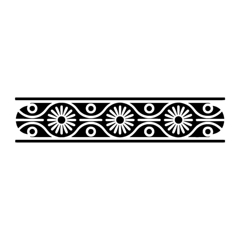 Classic Floral Border Black and White Illustration vector