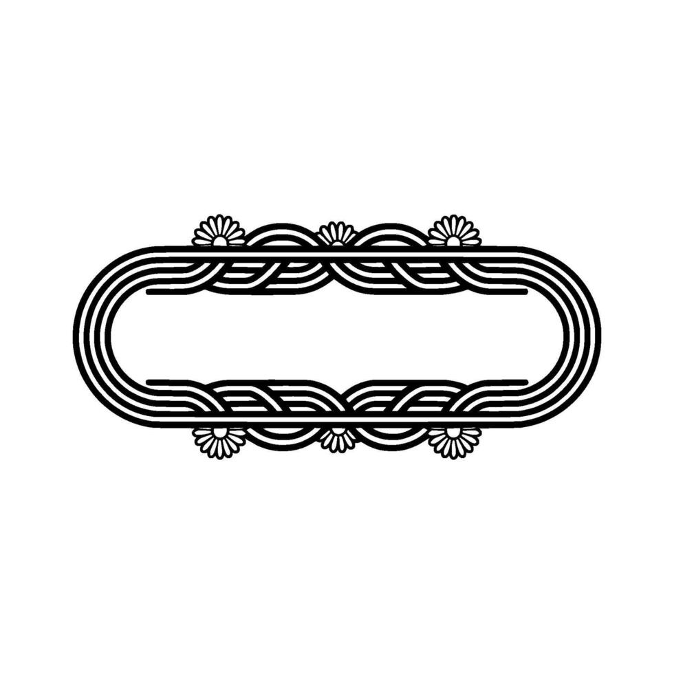 Minimalist Daisy Frame, Black and White , Modern Elegance vector