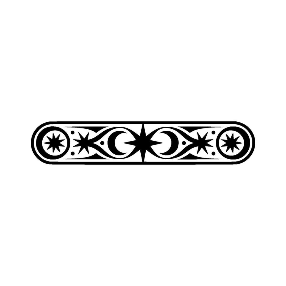 Celestial Ornament Black and White Star and Moon vector