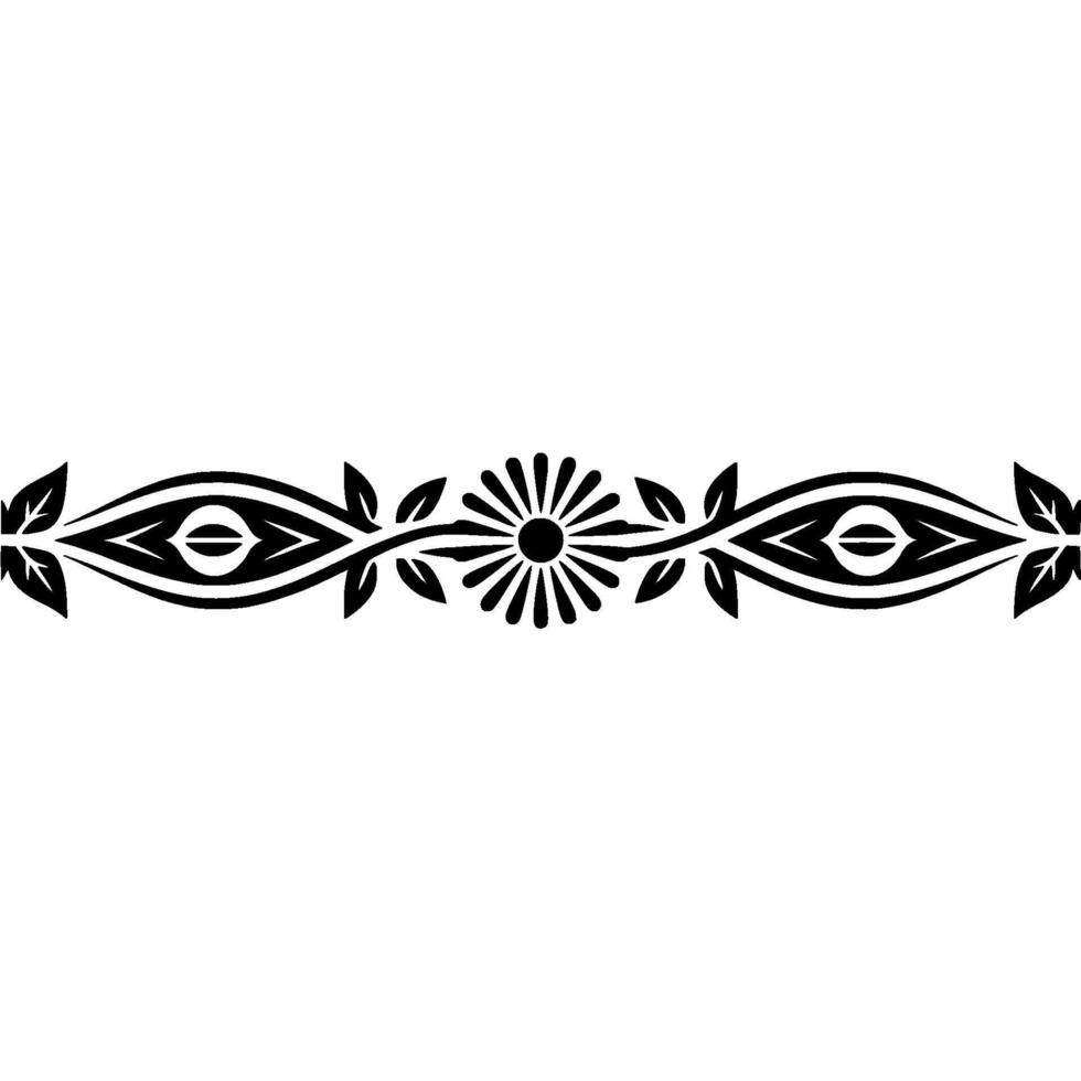 Minimalist Floral Border, Black and, White vector