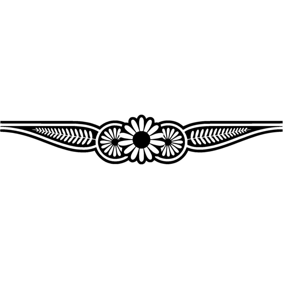 Minimalist Floral Border, in Black White vector
