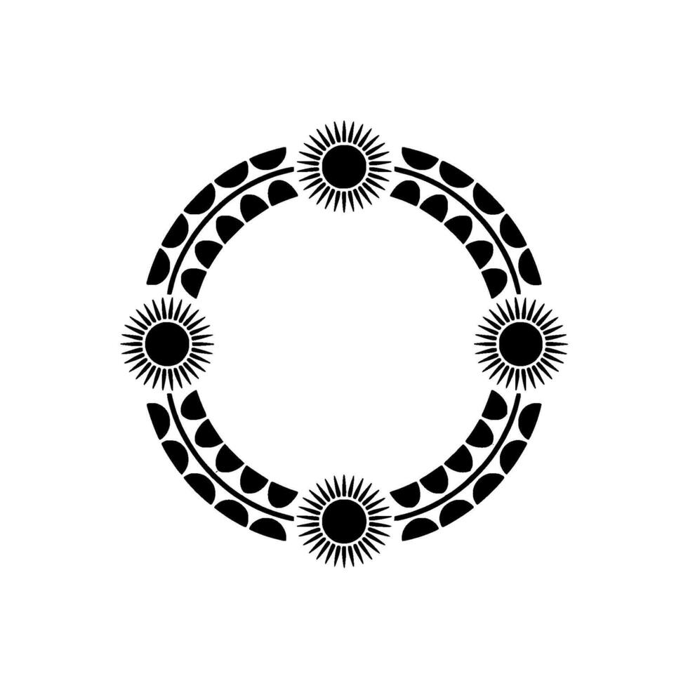 Geometric Summer Border with Sun Icons - Element vector