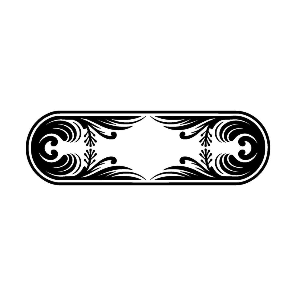 Elegant Black Ornamental Oval Frame with Flourishes vector