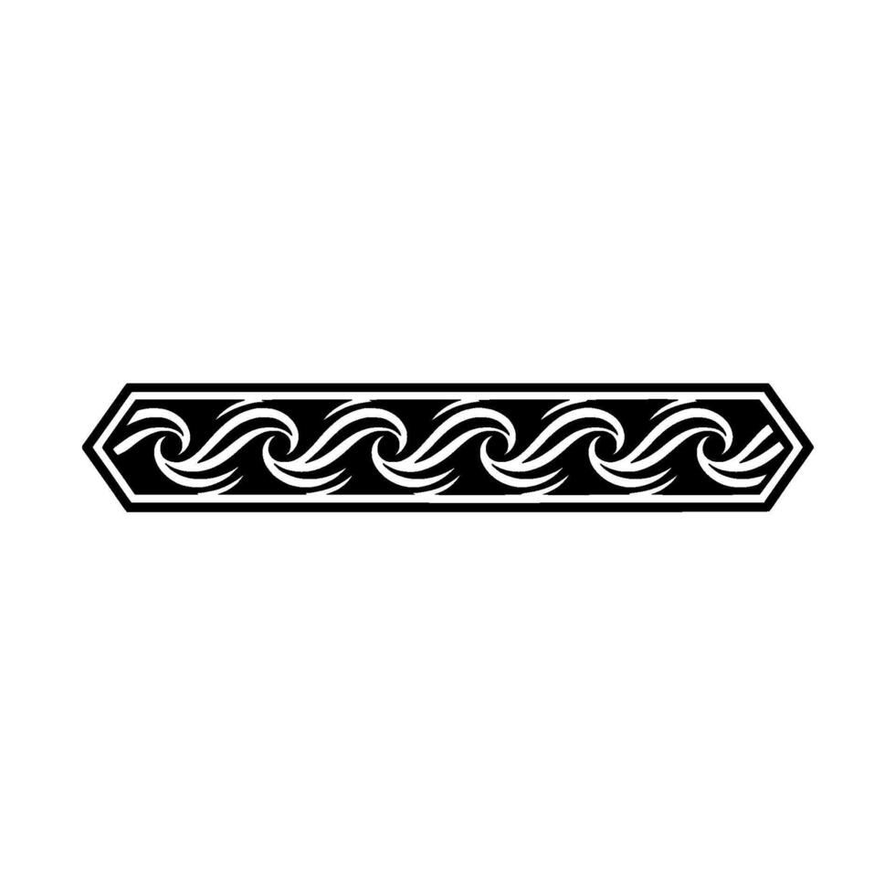Elegant Black Wave Border on White Background vector