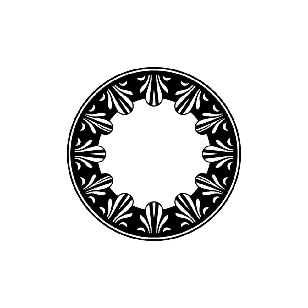 Ornamental Floral Frame in Monochrome, Geometric vector