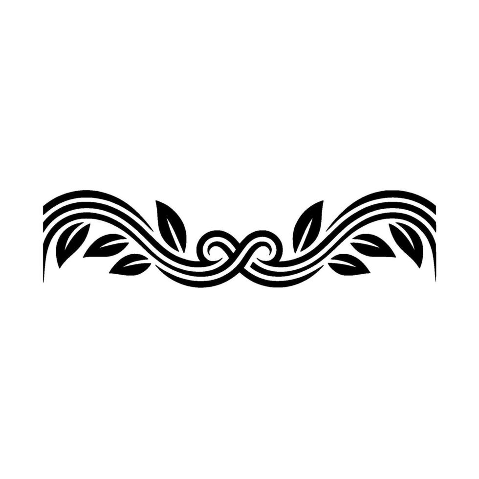 Black White Ornamental Leafy Border, Elegant , Minimalist Style vector