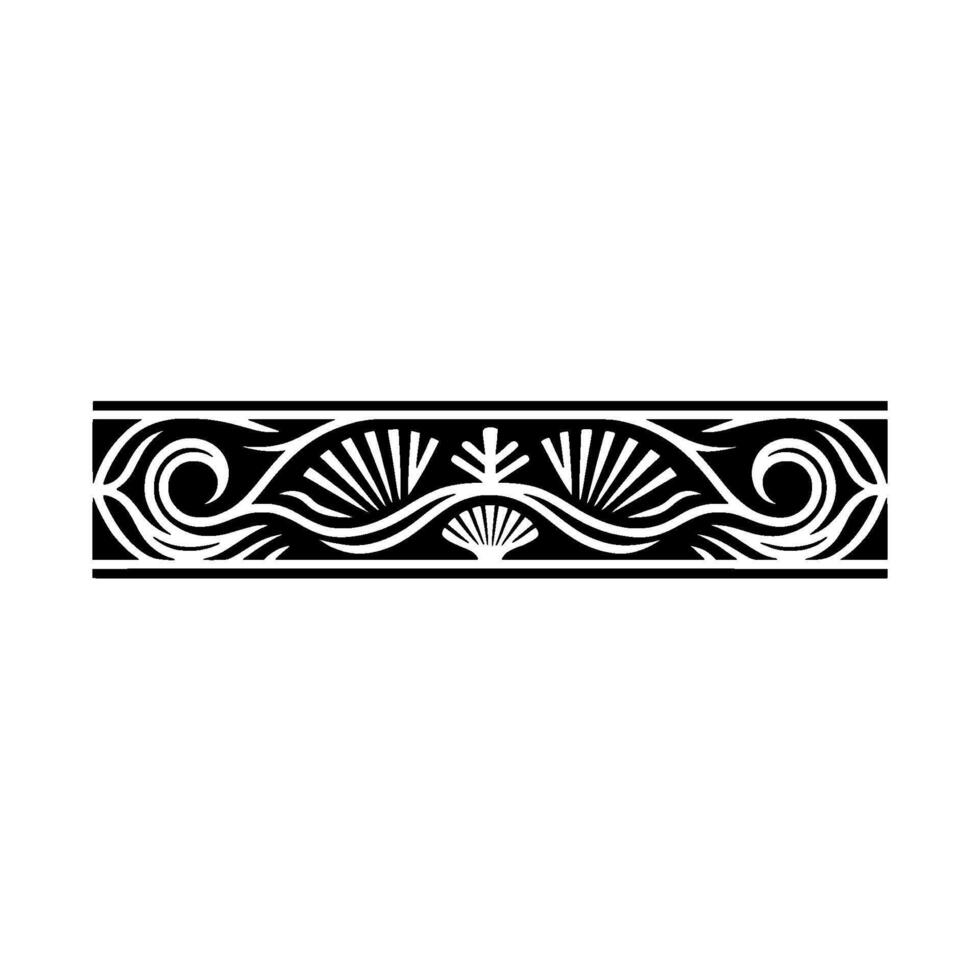 Elegant Black White Decorative Border , Art Deco Inspired vector