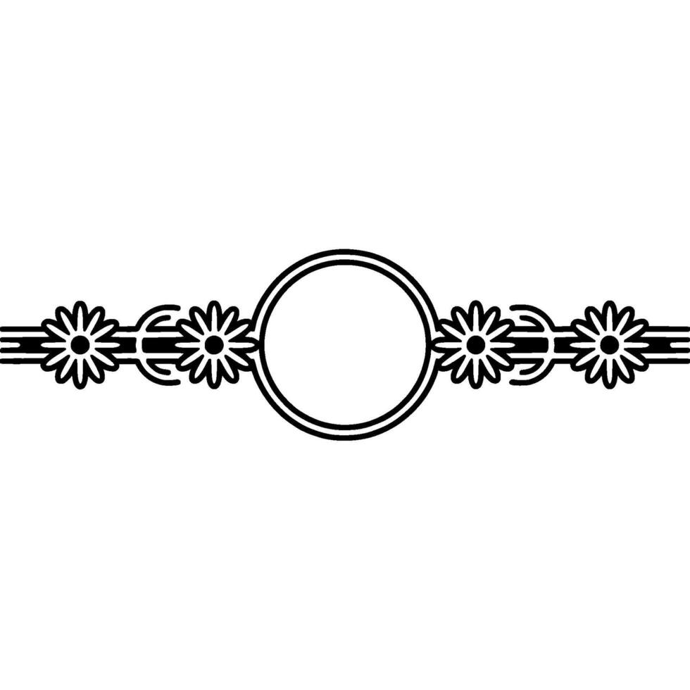 Elegant Floral Frame in Black Decorative Element for Projects vector