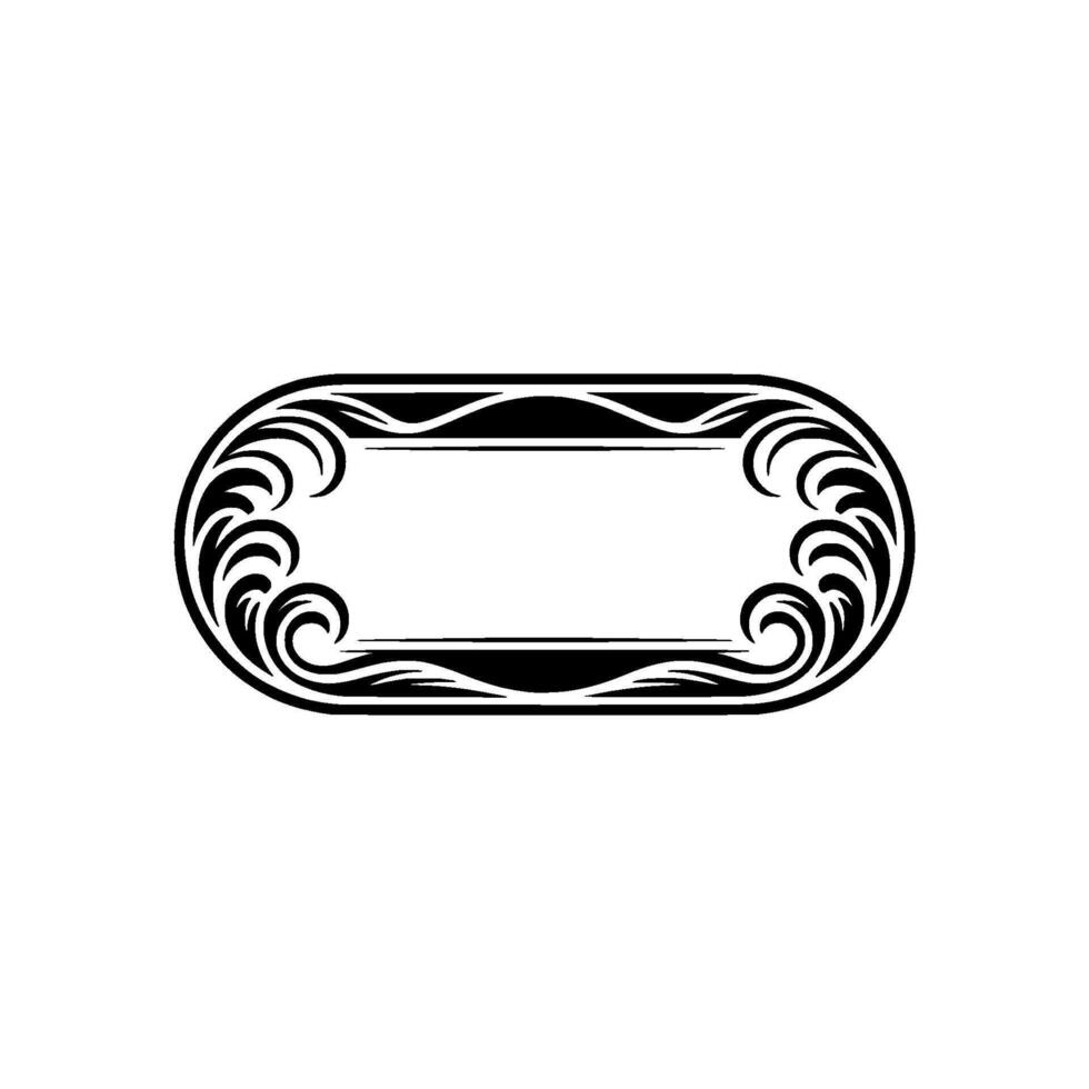 Elegant Oval Frame with Swirling Flourishes, Minimalist vector