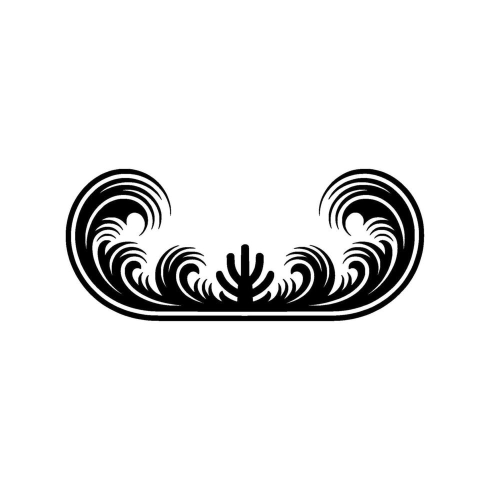 Elegant Black Swirl, Ornament on White Background vector