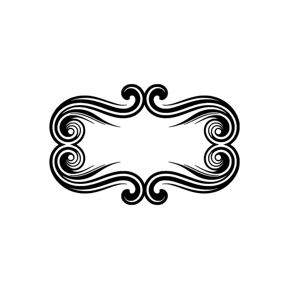 Elegant Black Ornament Frame on Neutral Background vector