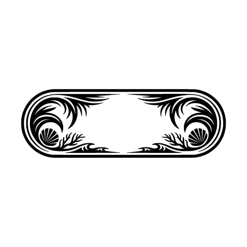 Elegant Black White Decorative Frame, Ornate Border vector