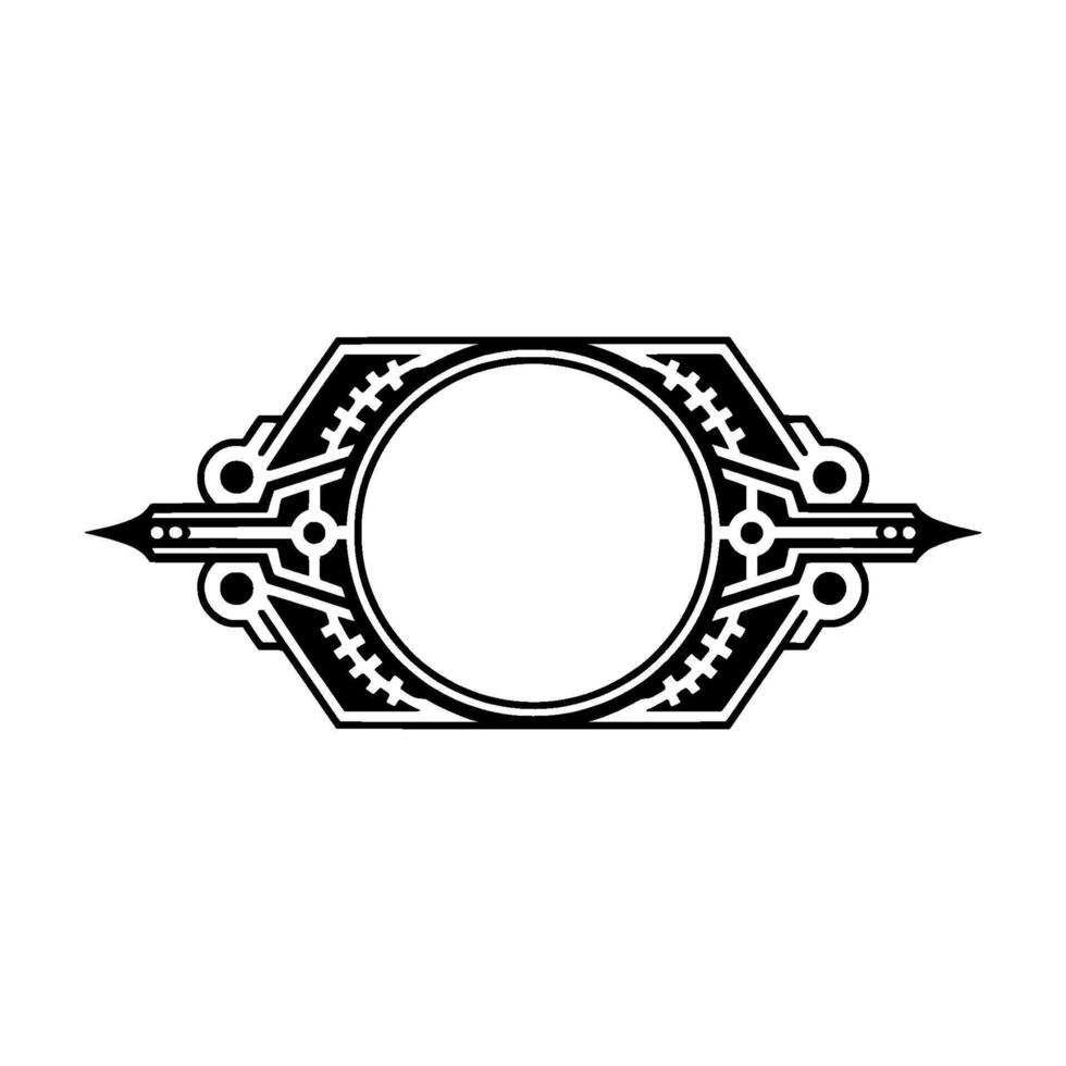 Geometric Ornament - Art Deco Frame Element, Minimalist vector