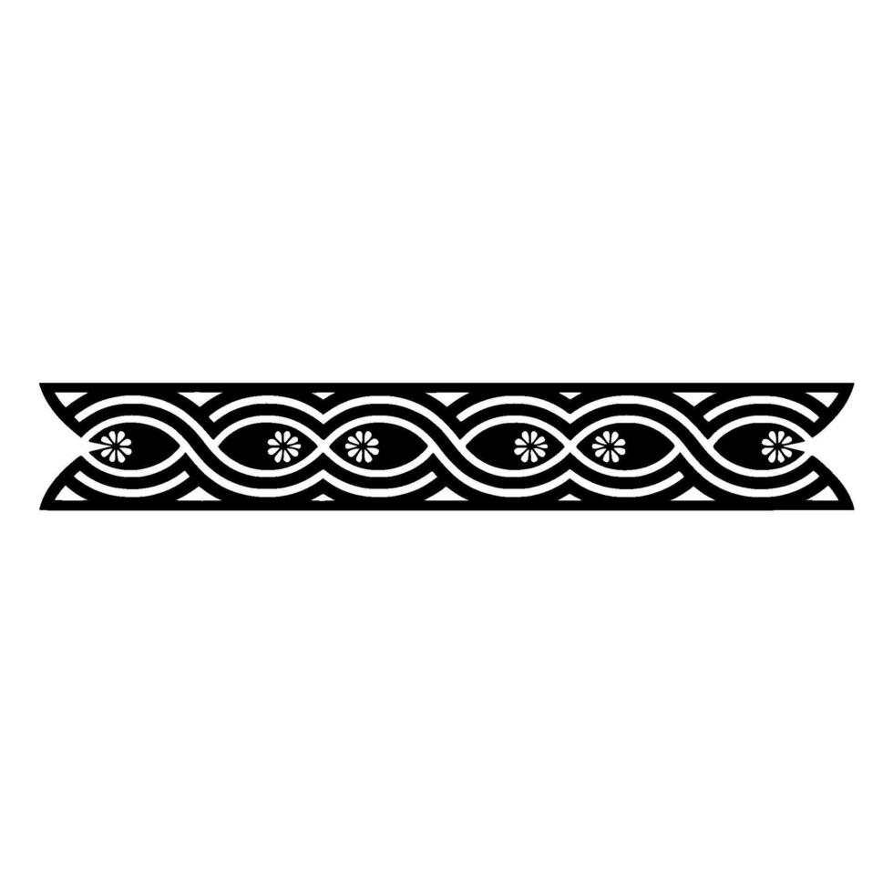 Elegant Black and White Ornamental Border with Floral Accents vector