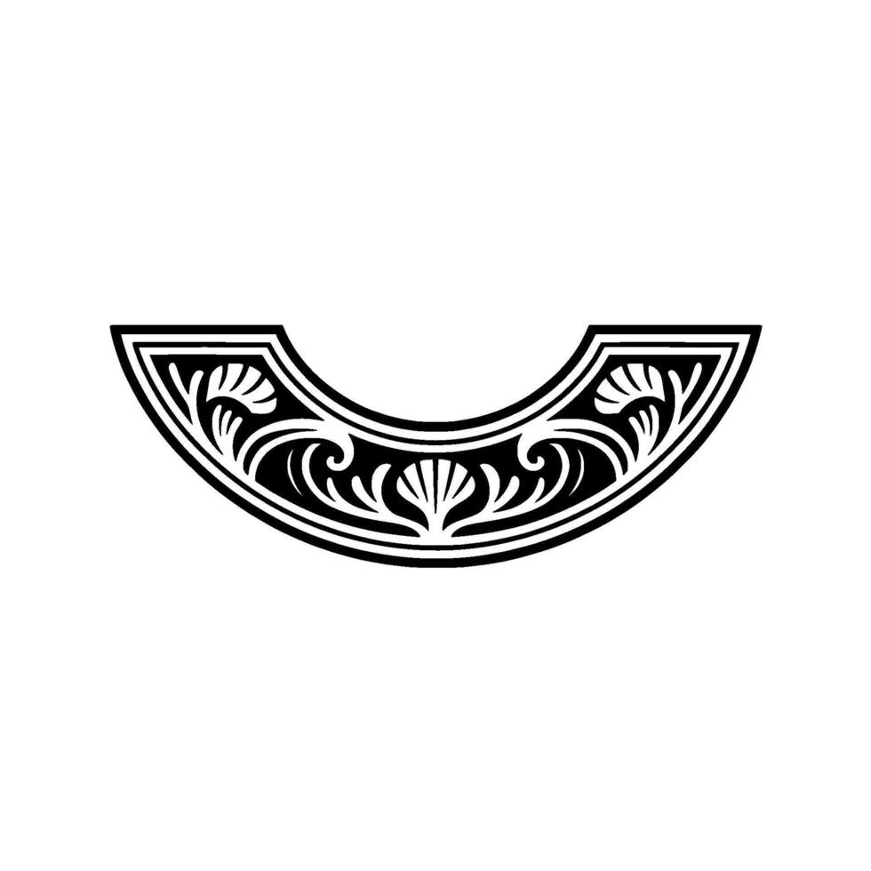 Elegant Ornamental Arch - Black White Floral Border vector