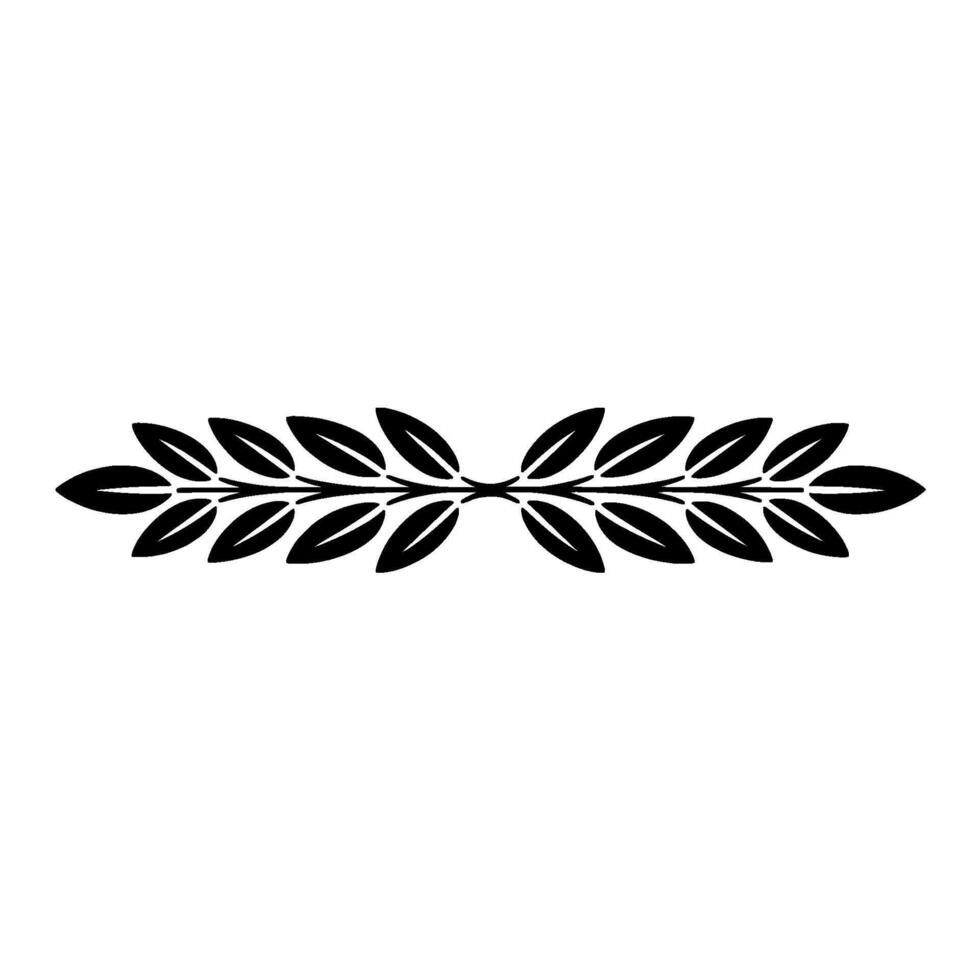 Elegant Black, Laurel Wreath on White Background vector