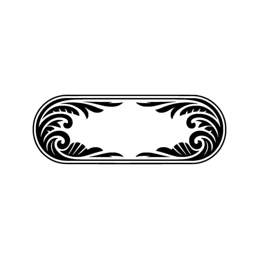 Elegant Black and White Ornate Frame - Vintage Element vector