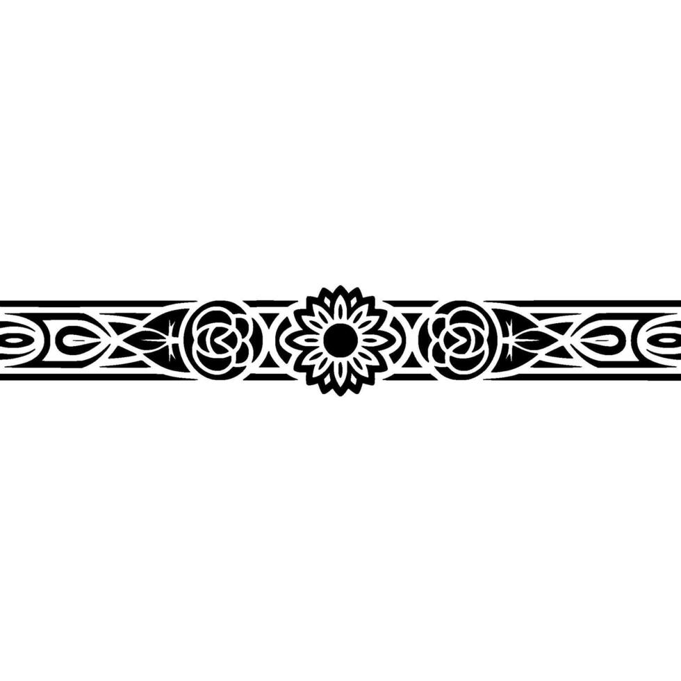 Elegant Floral Border with Rose and Sunflower Motif vector