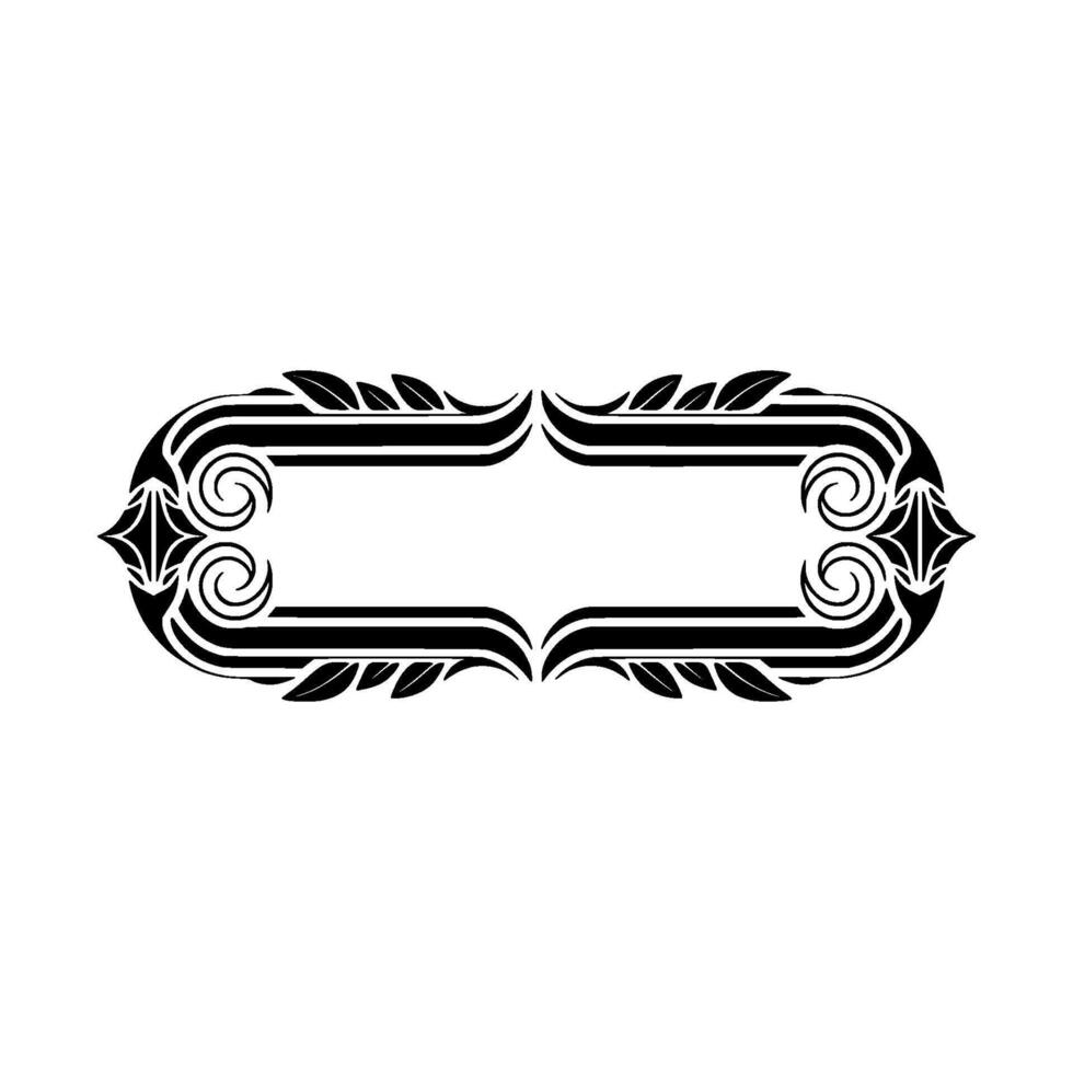 Elegant Black and White Frame, with Leafy Accents vector