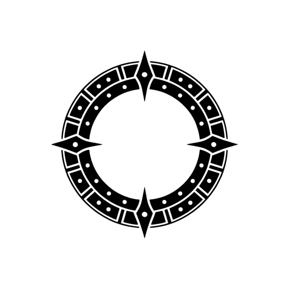 Black Geometric Circular with Starburst Elements on Light Gray Background vector