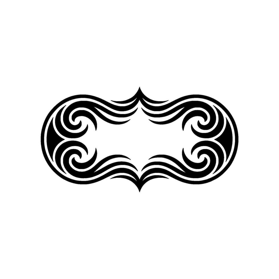 Elegant Black Swirl Frame, Minimalist , Isolated on White vector
