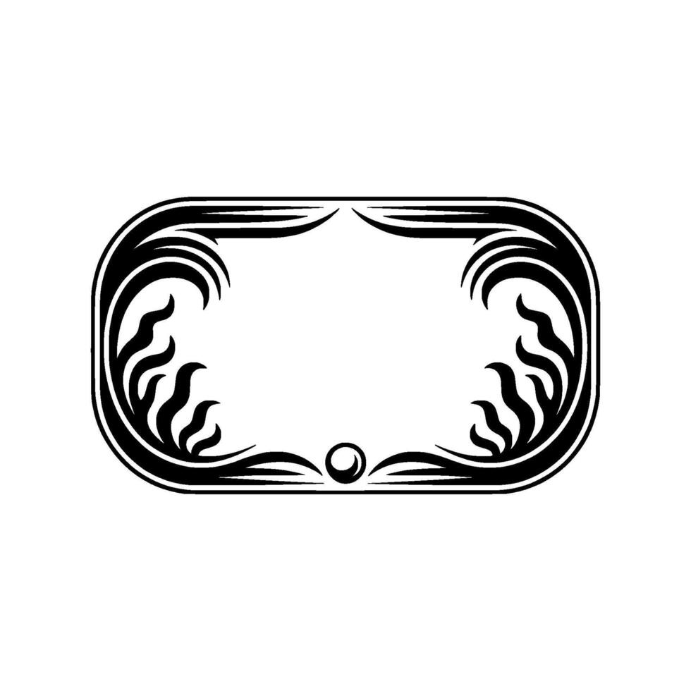 Decorative Ornamental Frame, Black and White, Art Deco Style, Isolated vector