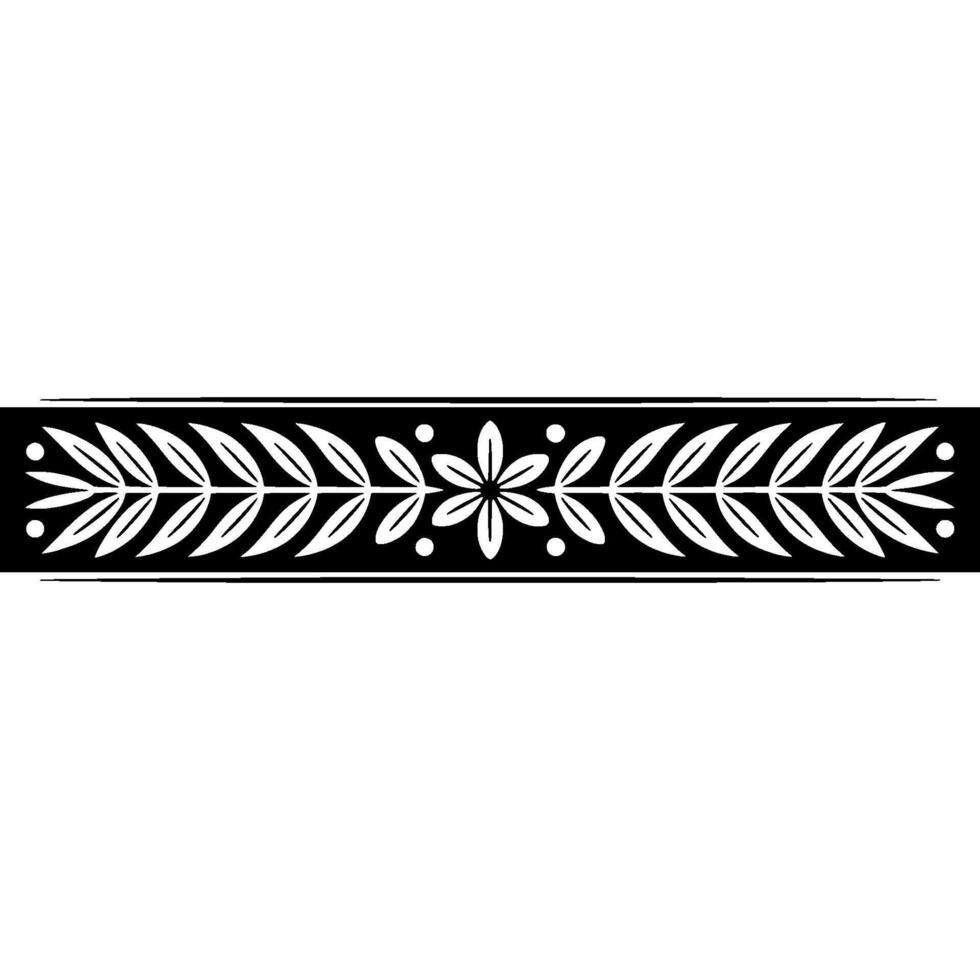 Elegant Black and White Floral Border , Repeating Pattern vector