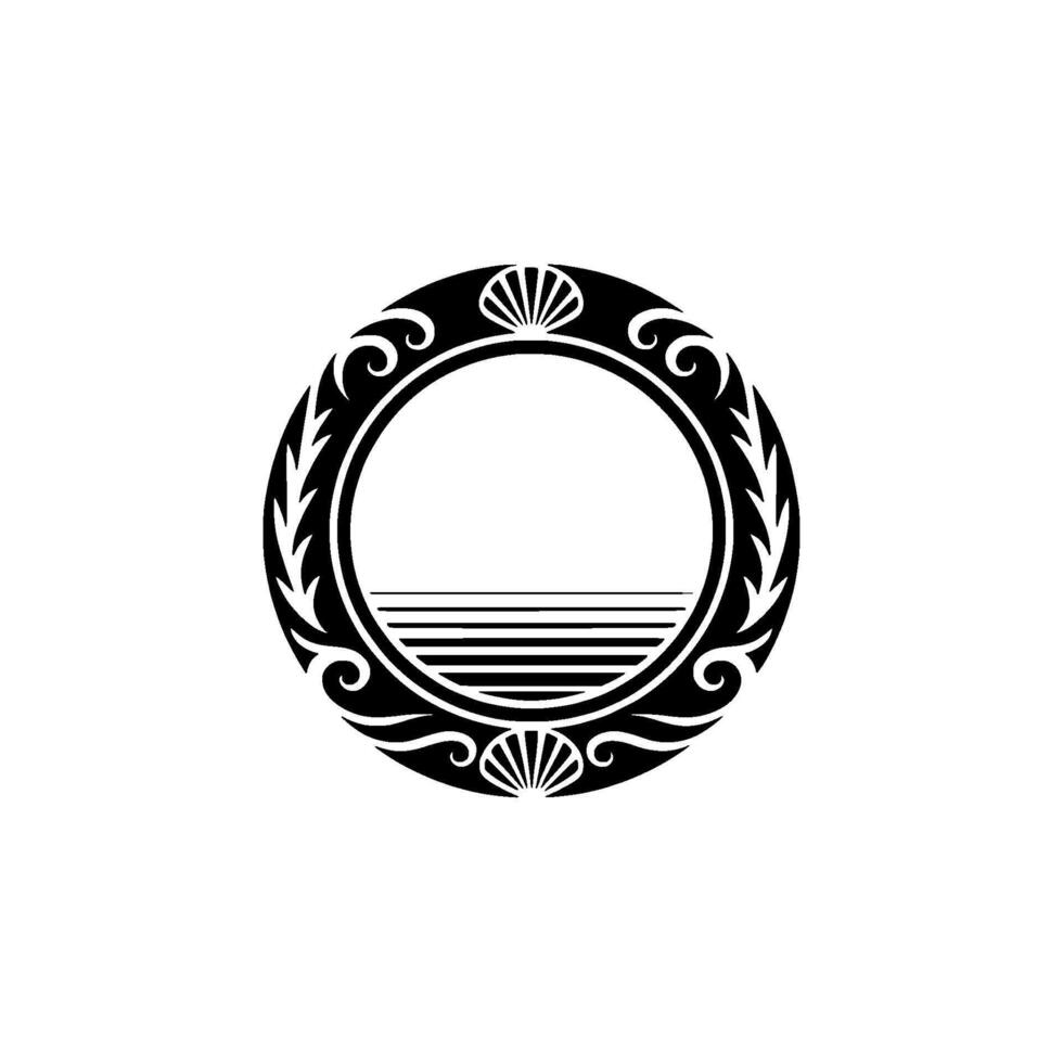 Elegant Sea Circle Minimalist for Branding vector