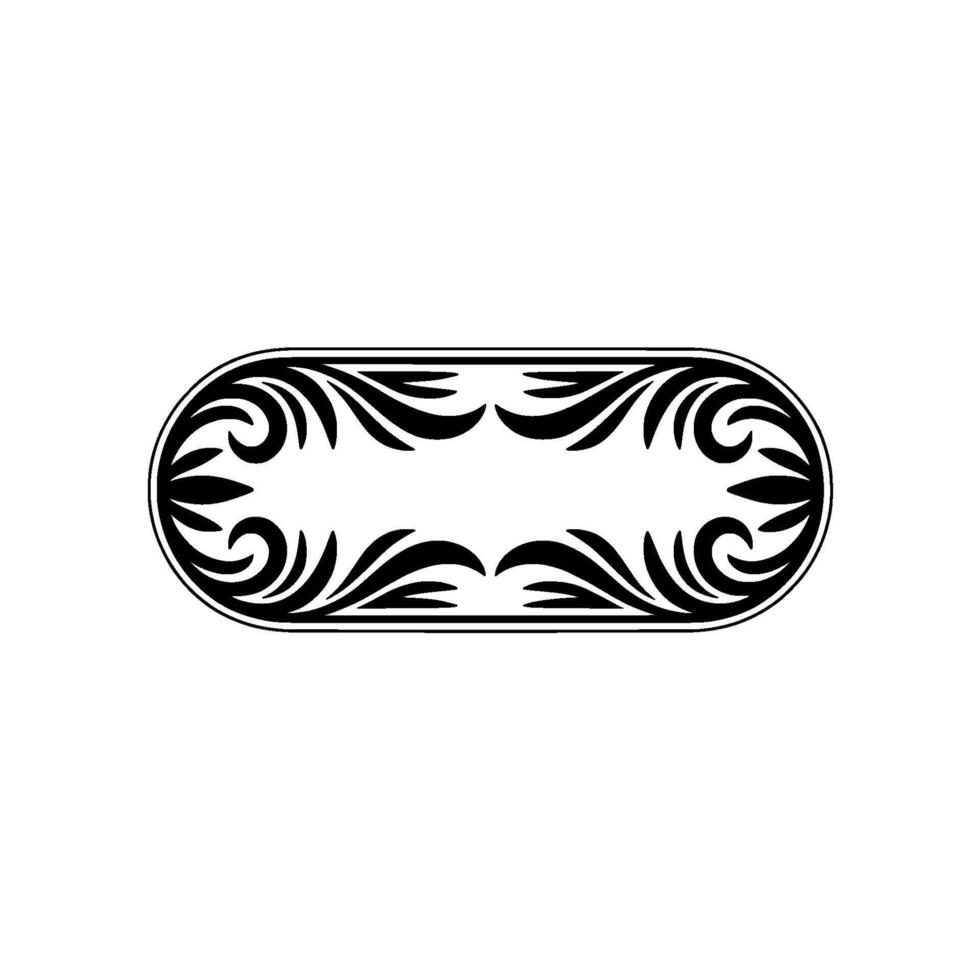 Elegant Floral, Oval Frame Illustration vector