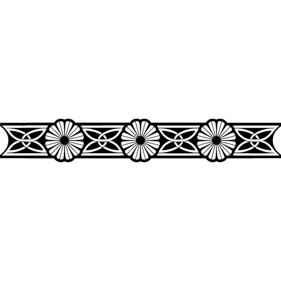 Elegant Floral Border in Monochrome, Decorative Ornament vector